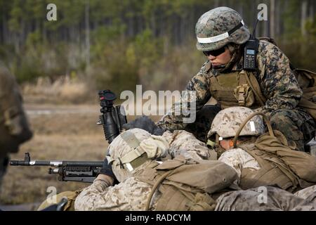 A U.S. Marine Combat Instructor with Kilo Company, Marine Combat ...