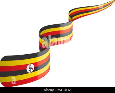 Uganda flag, vector illustration on a white background Stock Vector