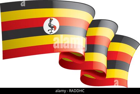 Uganda flag, vector illustration on a white background Stock Vector