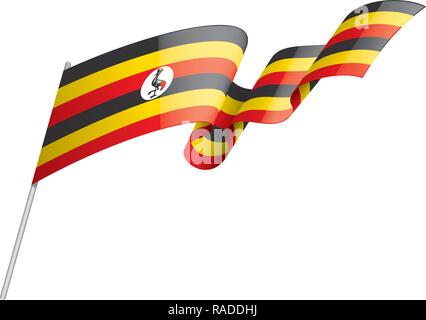 Uganda flag, vector illustration on a white background Stock Vector