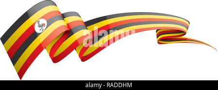 Uganda flag, vector illustration on a white background Stock Vector