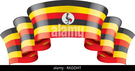 Uganda flag, vector illustration on a white background Stock Vector