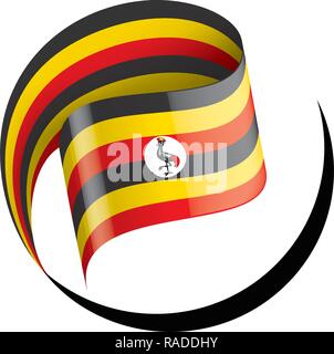 Uganda flag, vector illustration on a white background Stock Vector