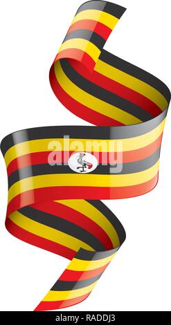 Uganda flag, vector illustration on a white background Stock Vector