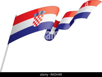 Croatia flag, vector illustration on a white background Stock Vector