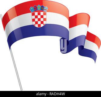 Croatia flag, vector illustration on a white background Stock Vector