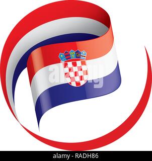 Croatia flag, vector illustration on a white background Stock Vector