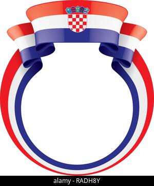 Croatia flag, vector illustration on a white background Stock Vector