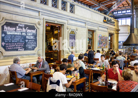 Uruguay: Montevideo. Building of the Mercado Agrícola (Montevideo market) created in 1913 and registered as a National Historic Landmark. Here, custom Stock Photo