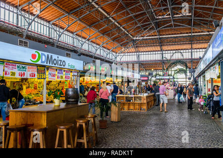 Uruguay: Montevideo. Building of the Mercado Agrícola (Montevideo market) created in 1913 and registered as a National Historic Landmark. Here, custom Stock Photo