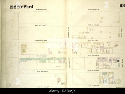 Plate 98: Map bounded by West 42nd Street, Tenth Avenue, West 37th Street, Eleventh Avenue. Reimagined Stock Photo