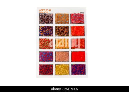 The carpet samples on a white background. Stock Photo