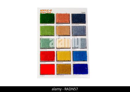 The carpet samples on a white background. Stock Photo