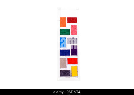 The carpet samples on a white background. Stock Photo