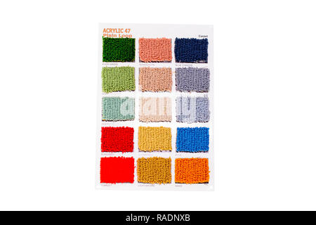 The carpet samples on a white background. Stock Photo