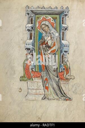 Saint Hedwig of Silesia with Duke Ludwig of Legnica and Brieg and Duchess Agnés, Unknown maker, Silesia, Poland, 1353 reimagined Stock Photo