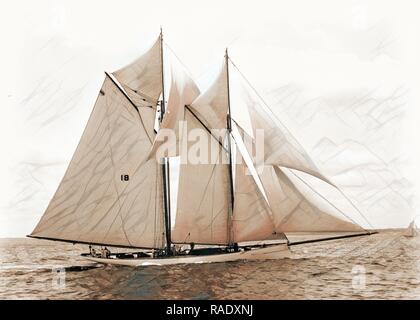 Mayflower, Mayflower (Schooner), Yachts, 189. Reimagined by Gibon. Classic art with a modern twist reimagined Stock Photo