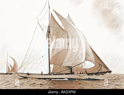 Mayflower, Goelet Cup Race, Mayflower (Schooner), Goelet Cup Race, Yachts, Regattas, 189. Reimagined Stock Photo