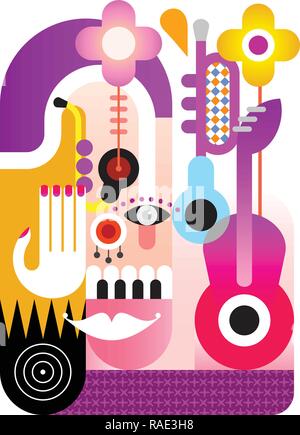 Music Festival abstract vector design isolated on a white background. Stock Vector