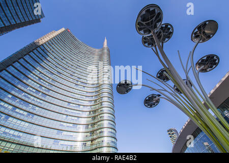 View of buildings in Piazza Gae Aulenti, Milan, Lombardy, Italy, Europe Stock Photo