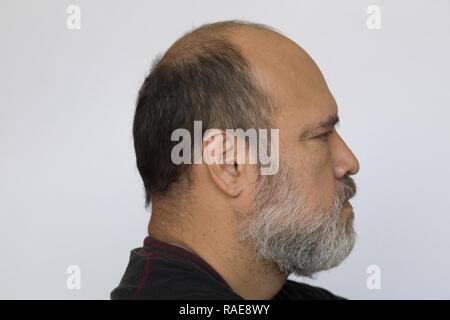 Self Portrait, head shot, side view. Stock Photo