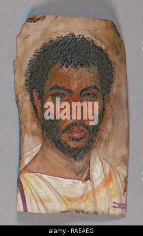 Mummy Portrait of a Bearded Man, Egypt, about 150 - 170, Encaustic on wood, 37 × 21 cm (14 9,16 × 8 1,4 in reimagined Stock Photo