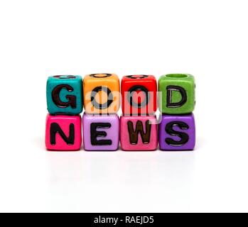 good news - word made from multicolored child toy cubes with letters Stock Photo