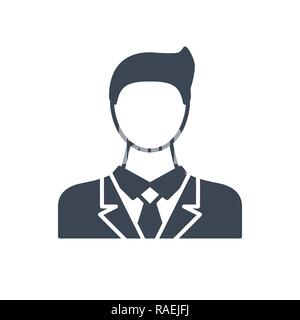 Businessman Glyph Vector Icon. Isolated on White Background. Stock Vector