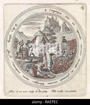 Noah in a vineyard, Crispijn van de Passe (I), Philips Galle, 1580