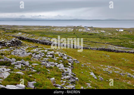 Country houses on the Aran islands (Inishmore, Ireland) Stock Photo