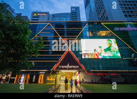 Raffles Place in the early evening, Singapore Stock Photo