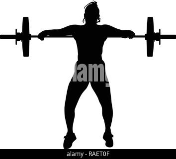 weight lifting silhouette girl