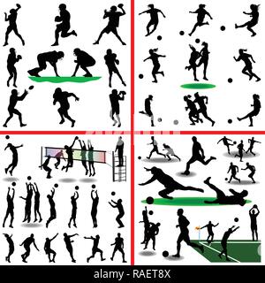 football, soccer, volleyball, women soccer Stock Vector