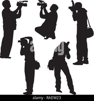 photographer silhouette vector Stock Vector