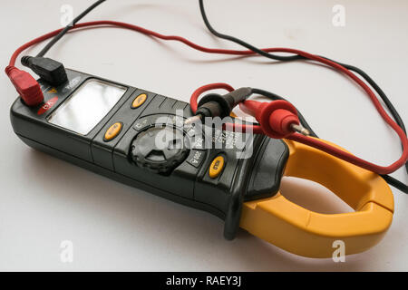 Clamp meter. It is a special type of ammeter Stock Photo