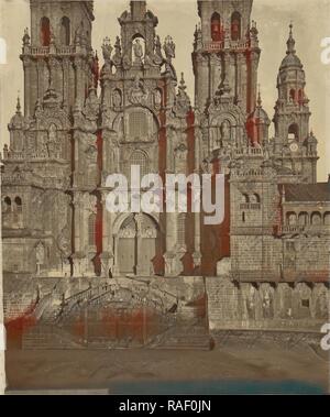 The West Front of the Cathedral of Santiago de Compostela, Spain, Charles Thurston Thompson (English, 1816 - 1868 reimagined Stock Photo