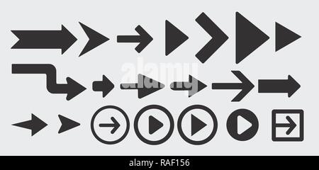 set of arrows arrow pointer directional  symbol icons Stock Vector
