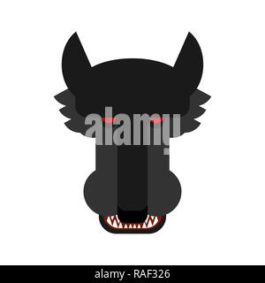 Wolf face isolated. Predator beast muzzle head vector illustration Stock Vector