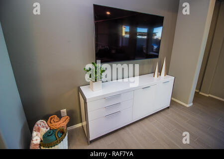 Flat Screen Television With Dresser Stock Photo 248630909 Alamy