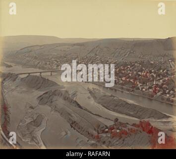 William Rau Aerial view of a town. William H. Rau (American, 1855 - 1920 Stock ...