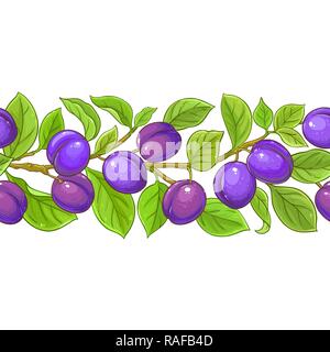 plum vector pattern on white background Stock Vector