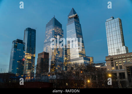 New York NY/USA-December 27,, 2018 10 Hudson Yards, center left, 30 Hudson Yards, center right, and other development around Hudson Yards in New York on Thursday, December 27, 2018. (Â© Richard B. Levine) Stock Photo