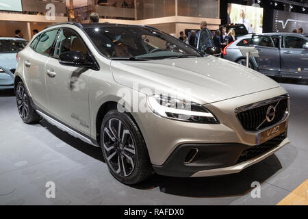 BRUSSELS - JAN 19, 2017: New Volvo V40 Cross Country car presented at the Brussels Autosalon Motor Show. Stock Photo