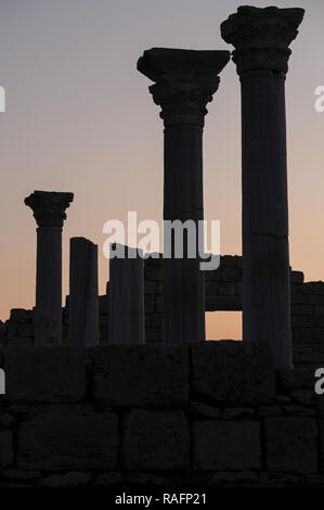 Ruins of 1935 Basilica from VI CE century of ancient Greek colony Khersones Tavriysky in Chersonesus in Sevestopol, Crimea, Ukraine. September 30th 20