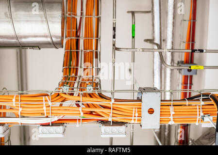 Electrical wiring in a modern building Stock Photo