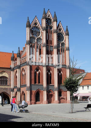 Town Hall in the Hanseatic city Tangermünde in Germany Stock Photo