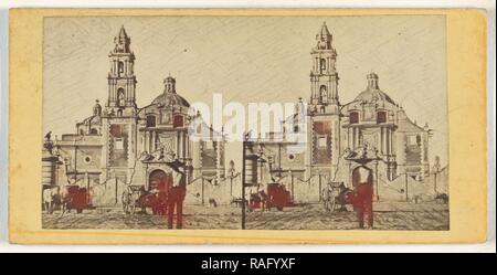 Mexique (Amerique du Sud) Eglise St. Dominique, a Mexico, about 1870, Albumen silver print. Reimagined Stock Photo