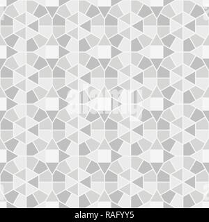 Arabic gray round floral ornament seamless pattern. Moroccan circle vintage background. Vector and illustration Stock Vector