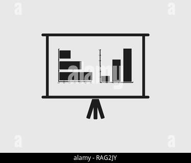 Presentation billboard sign icon. Scheme and Diagram symbol. School ...