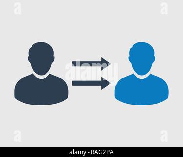 Referral icon on gray background Stock Vector